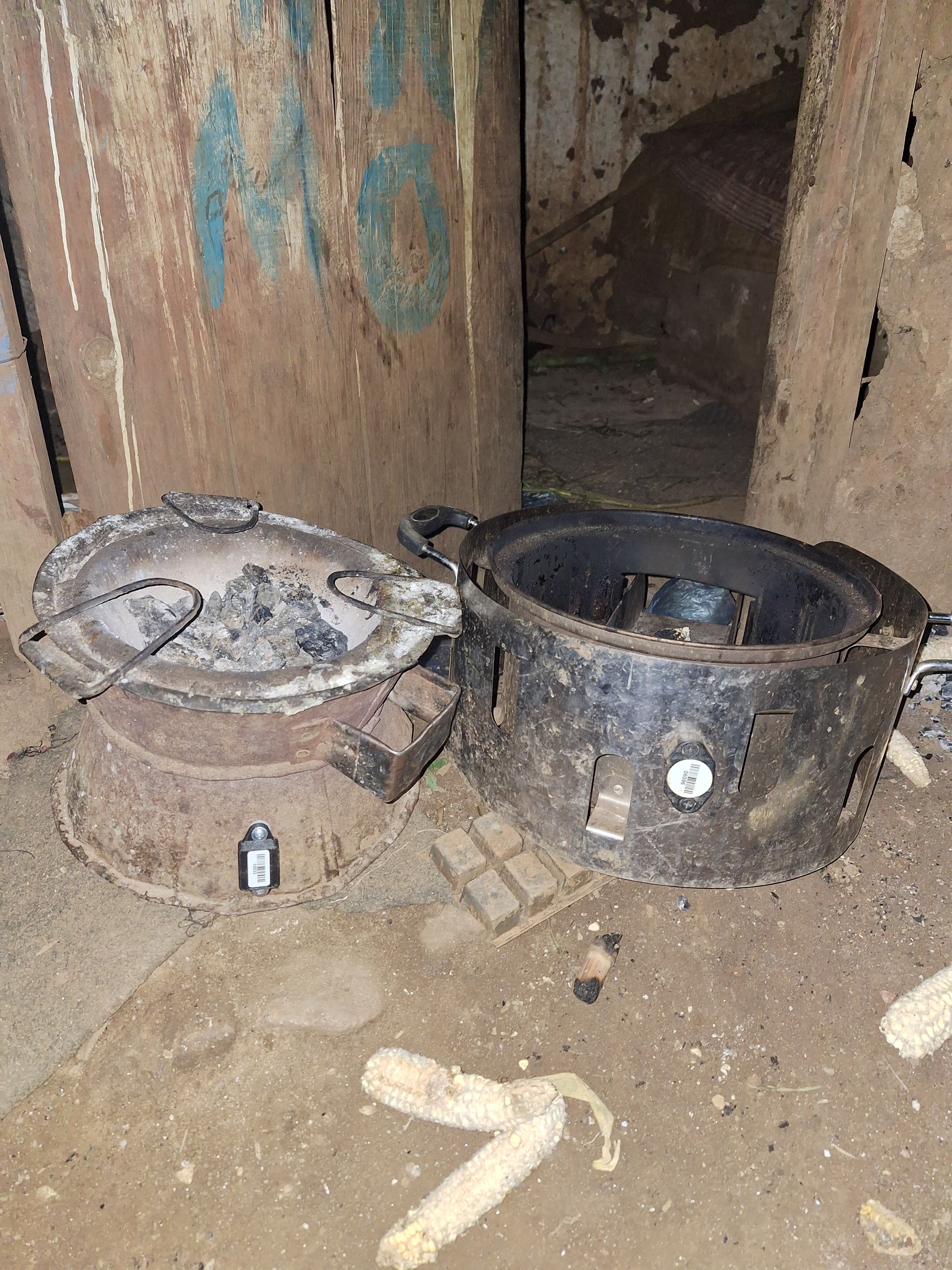 A traditional charcoal stove that all study participants used at baseline.