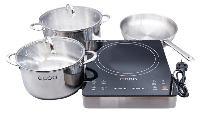 Ecoa cookstoves and cooking pans