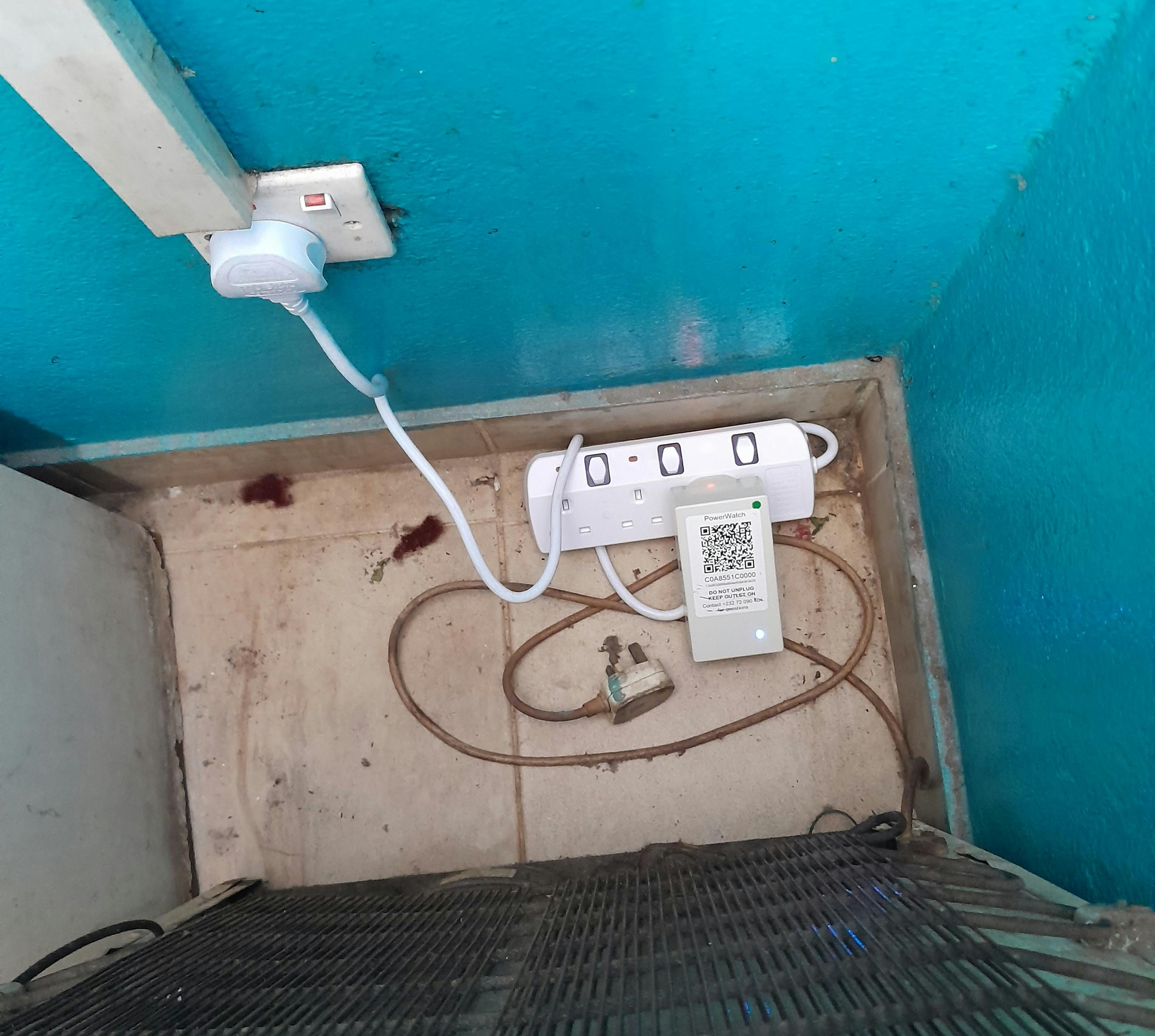 A sensor installed at Princess Christian Maternity Hospital in Freetown (credit: Albert Moiwa).